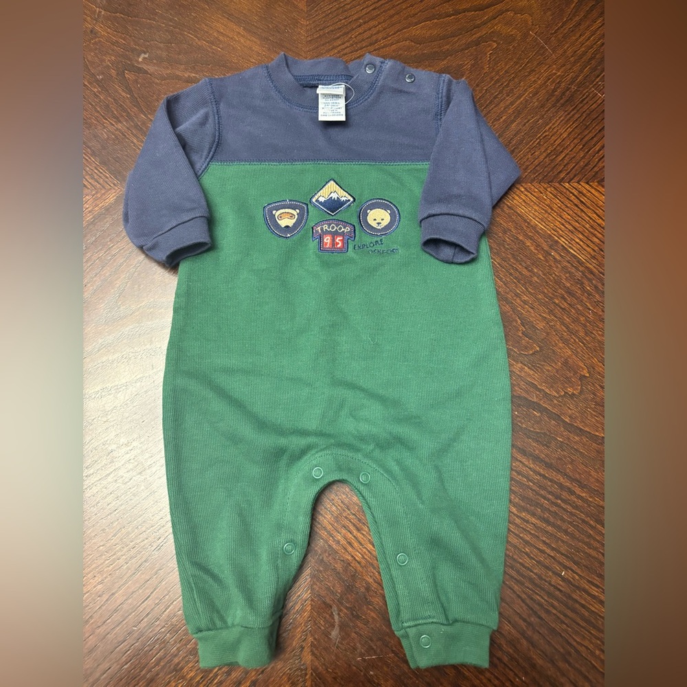 Vintage Baby Osh Kosh Troop 95 Romper 3/6 Months